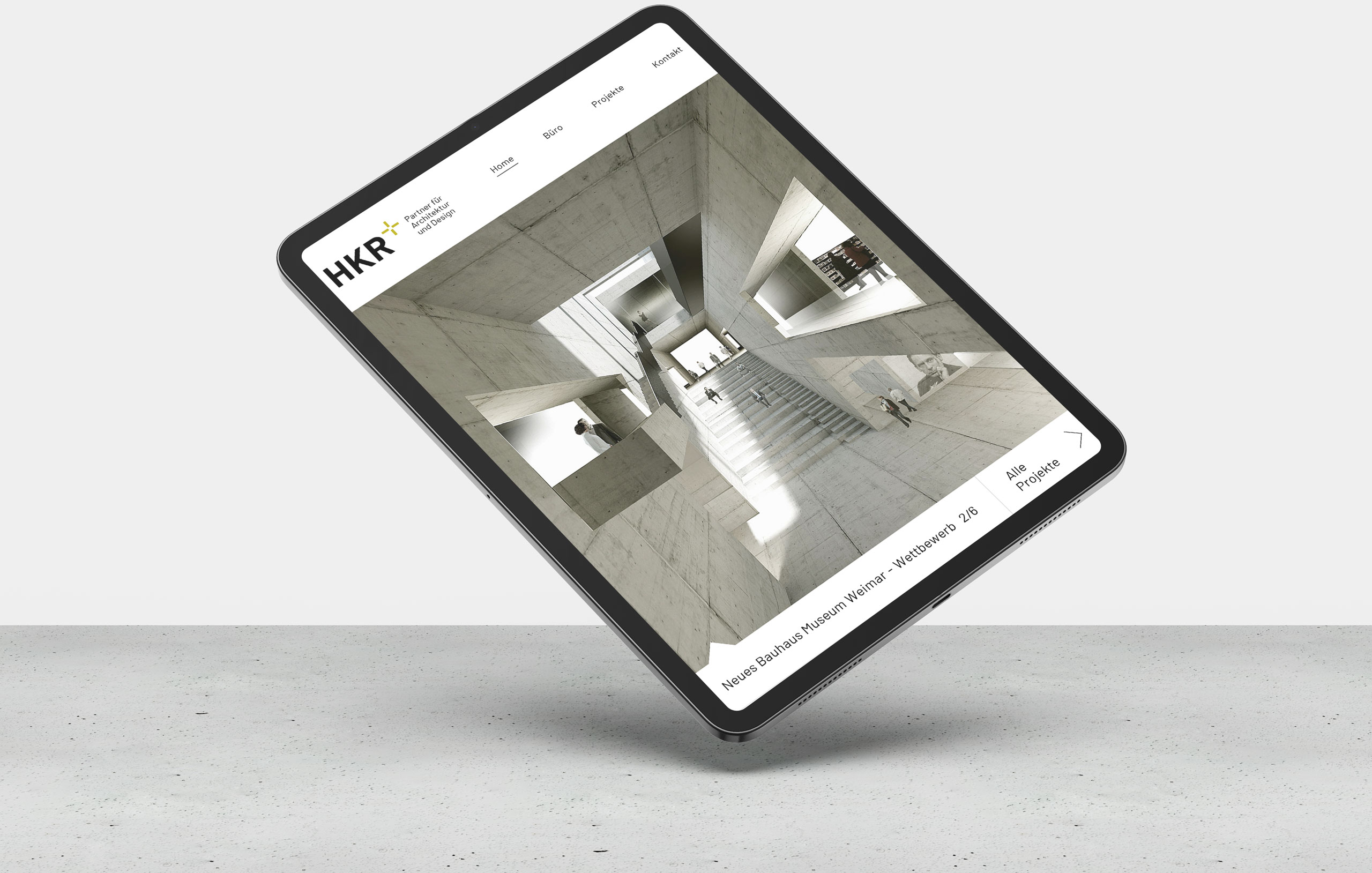 HKR Architekten – Webdesign Tablet