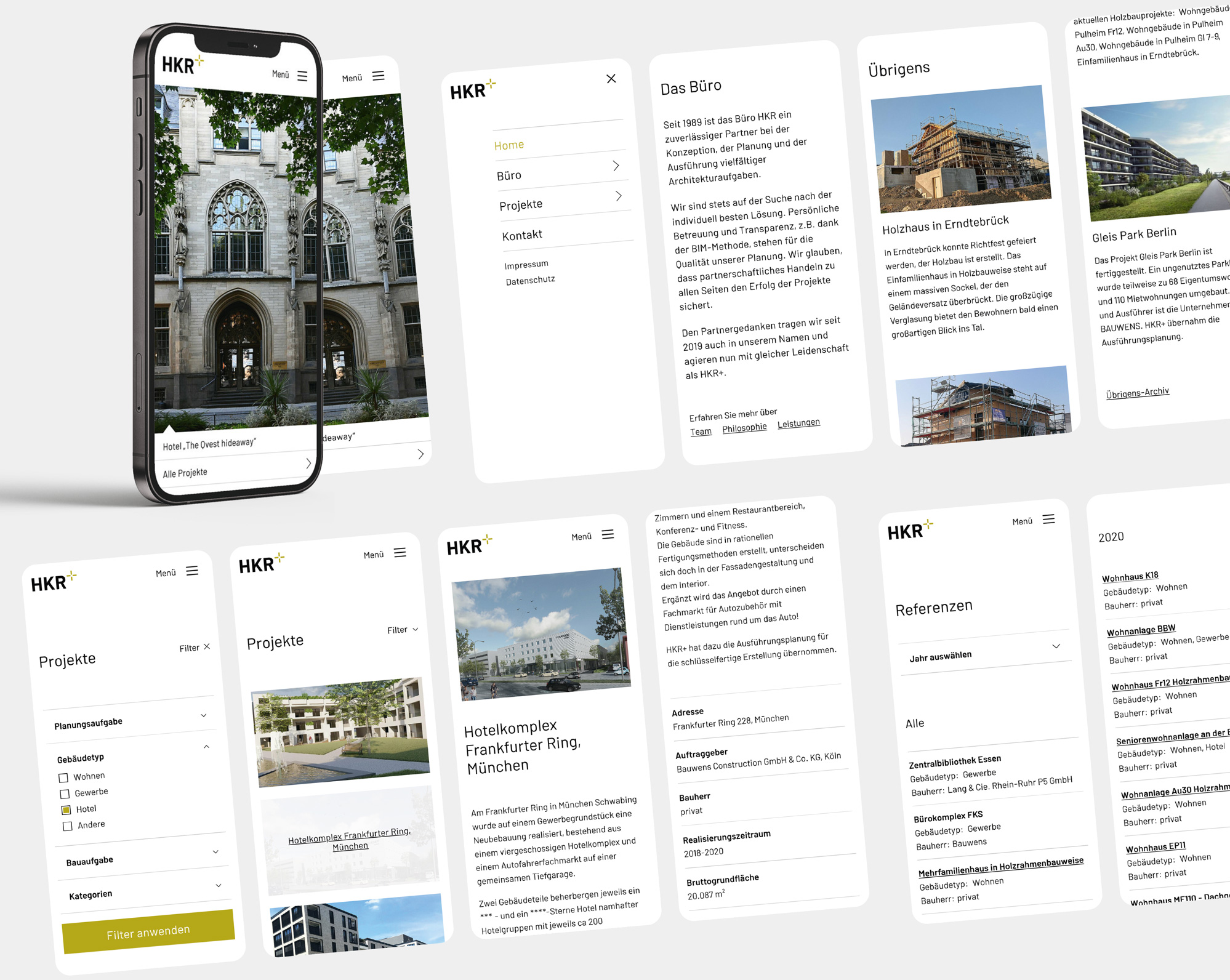 HKR Architekten – Webdesign Mobile Smartphone